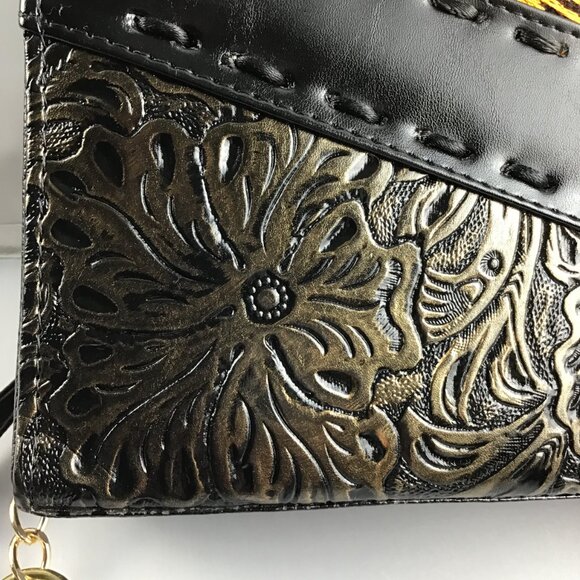 MAHOMA Vegan Leather Mini Satchel Embroidered  Fully Handcrafted Crossbody Bag - Picture 5 of 10